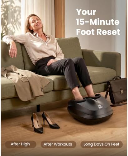 BOB AND BRAD Lite Foot Massager FSA Eligible HSA, Shiatsu Foot Massager with Heat for Neuropathy & Plantar Fasciitis Relief, Electric Deep Kneading Feet Massager Machine, Birthday Gifts for Women Men - Image 2
