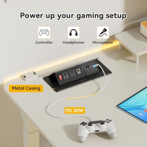 Kungfuking Conference Table Power Outlets with 2 USB C PD 30W, CAT6 Port - Image 3