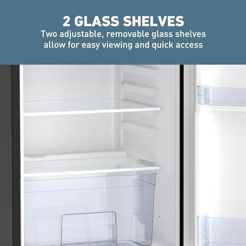West Bend Mini Fridge for Bedroom, Office, Bar or College Dorm Room, Retro Compact Refrigerator features single door, removable glass shelves and adjustable temperature control, 3.0-Cu.Ft., Black - Image 6