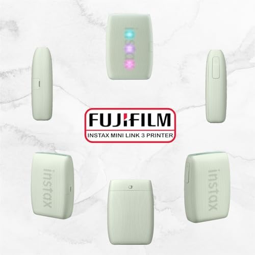 Fujifilm Instax Mini Link 3 Printer Bundle Instax Mini Film (40 Sheets), Instax Mini Link 3 Protective Case (Sage Green) - Image 3
