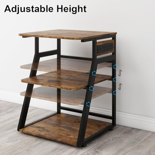 Natwind 3 Tier Large Printer Stand, 24"x20", with Charging Station,Retro - Image 5