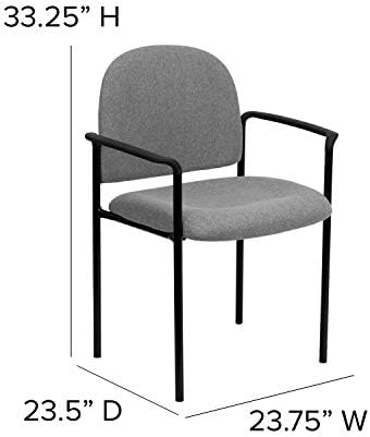 Flash Furniture Steel Stackable Reception Chair with Arms, Gray - Image 3