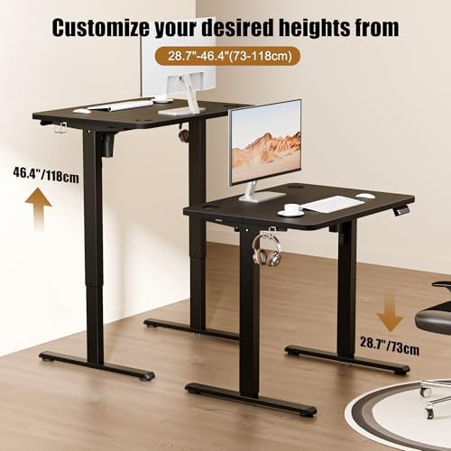 Small Standing Desk, 32"x24" Height Adjustable Sit-Stand Office, Black - Image 4