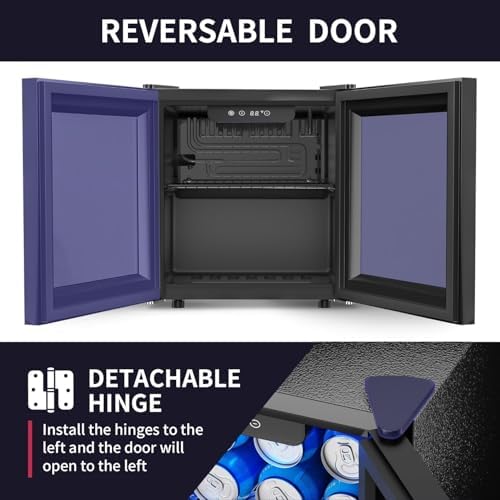 Icyglee 48 Can Mini Fridge, 1.3 Cu.Ft Beverage Refrigerator Cooler, Black - Image 4