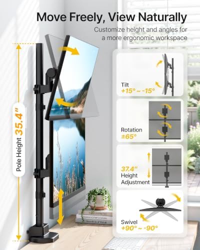 monTEK Heavy-Duty Stacked Dual Monitor Stand for 24-57" Screens - Image 5