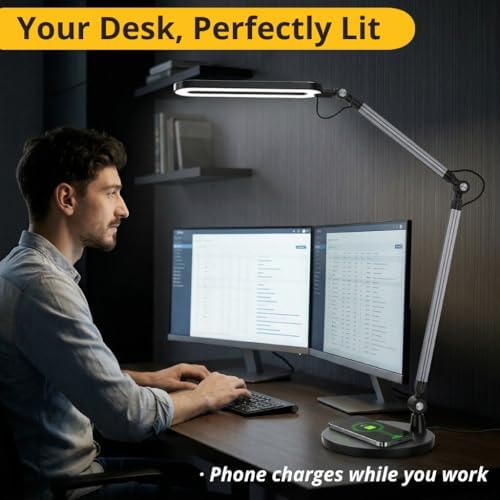 OTUS LED Architect Desk Lamp for Home Office, Adjustable Swing Arm - Image 3