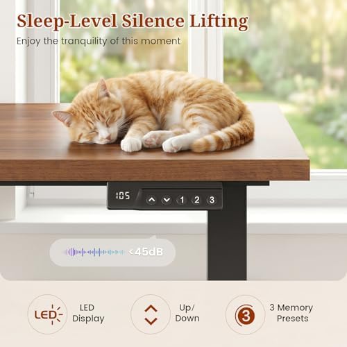 Farmhouse L Shaped Standing Desk with Lateral File Cabinet, 55.1" X 54.3" Electric Executive Desk Adjustable Height with Power Outlets, Shelves, Sit Stand Corner Computer Desk for Home Office, Black - Image 4