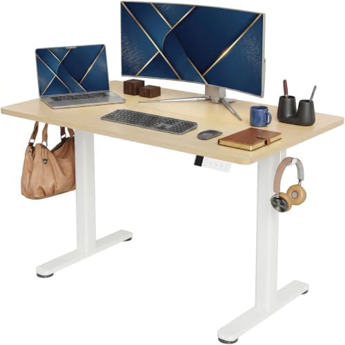 Claiks Electric Standing Desk 48x24 Inch Adjustable Desk, Nature by CLAIKS