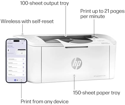 HP LaserJet M110w Wireless Black & White Printer, Print, Fast speeds, Easy Setup, Mobile Printing, Best-for-Small Teams - Image 4