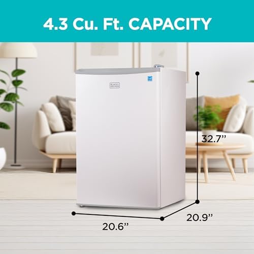 BLACK+DECKER 4.3 Cu. Ft. Compact Refrigerator, Energy Star, BCRK43W, White - Image 2