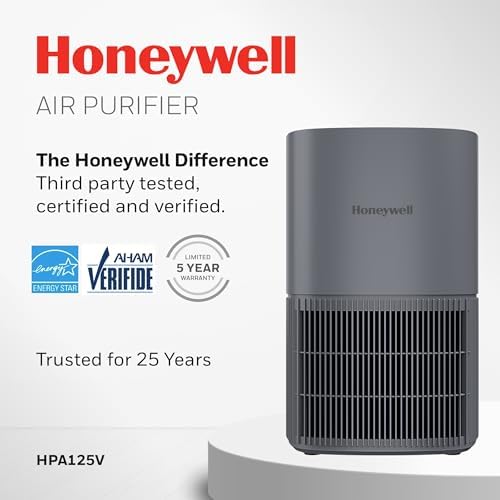 Honeywell Allergen Plus Compact HEPA Small Room Air Purifiers, Grey - Image 2