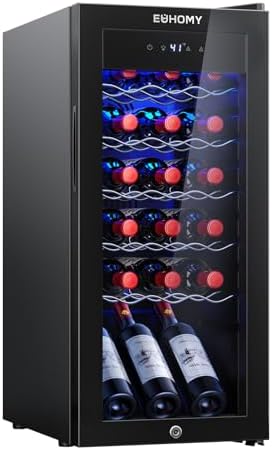 EUHOMY 18 bottle Wine Cooler Refrigerator, Wine Fridge with Lock, Black by EUHOMY