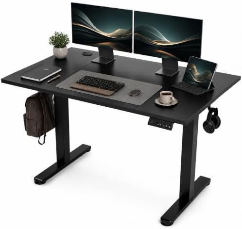 Claiks Electric Standing Desk 48x24 Inch Adjustable Desk, Black by CLAIKS