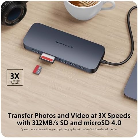 HyperDrive Next 11 Port USB C Hub for Mac, PC, and Chromebook w/ 2 4K60Hz HDMI, 2 USB-A, 2 USB-C Hub 10Gbps,140W Power Delivery, SD & microSD Card Reader, Ethernet, 3.5mm Audio Ports - Image 5
