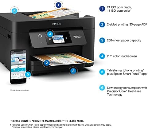 Epson Workforce Pro WF-3823 Wireless Color All-in-One Inkjet Printer - Image 4