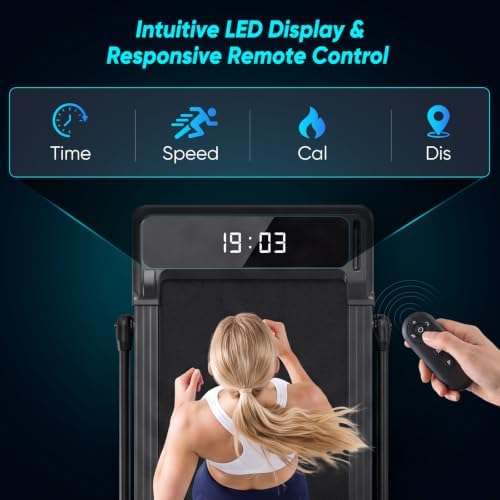 NEWBULIG Walking Pad Treadmill for Home, Lightweight Walk Machine with Remote Control and LED Display, Portable Treadmill Under Desk for Walking, Jogging, Running - Image 4