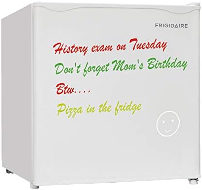 Frigidaire EFR107-WHITE, Mini Fridge for Dorm with White Board & Small Ice Freezer 1.6 Cu Ft Compact Refrigerator, White by Unknown