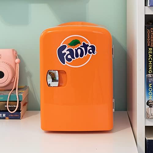 Fanta Mini Fridge - 6 Can Refrigerator for Bedroom Office, Portable Table Top Beverage Cooler, 12V 110V Refrigerador For Drinks, Soda, Wines, Use In Car, Dorm, Outdoor, Patio - Image 6