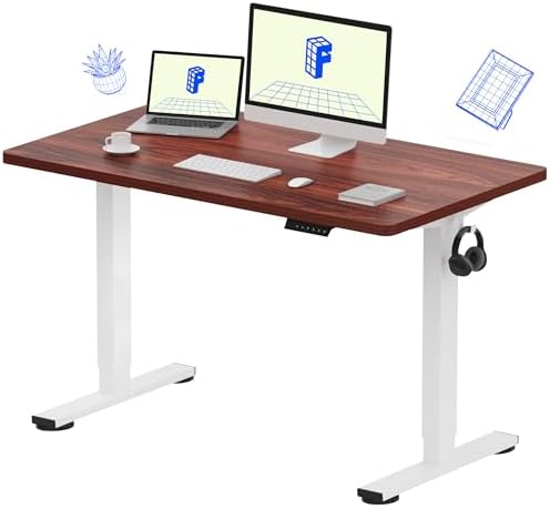 FLEXISPOT EN1 48"x24" One-Piece Standing Desk, Mahogany by Unknown