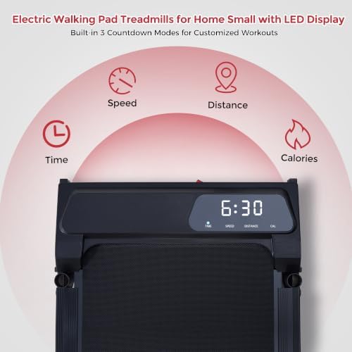 MCRG Walking Pad with Incline, Portable Treadmill with Handle Bar for Home, 3.0HP Electric Home Walking pad Treadmill, 0.6-7.6MPH Mini Under Desk Treadmills for Exercising with Handles Incline, 350LBS - Image 4