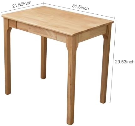 Solid Wood Desk, Gaming Study Home Office Desks for Work, Student PC Desk for Bedroom, Small Computer Desk for Small Spaces, Easy to Assemble (Wood Color, 31inch) - Image 2