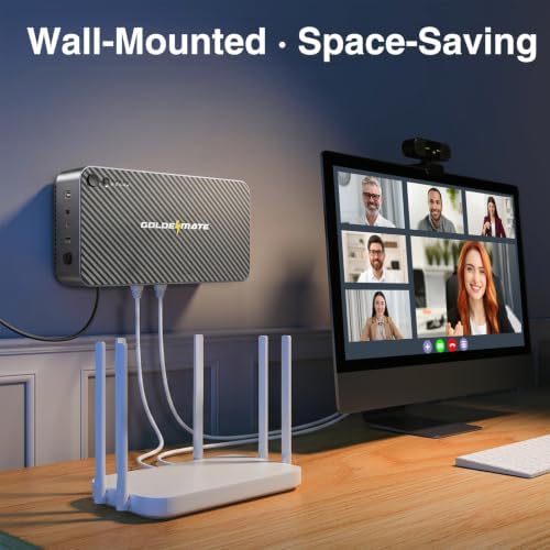 GOLDENMATE 600VA/360W Lithium UPS Battery Backup & Surge Protector, Gray - Image 5