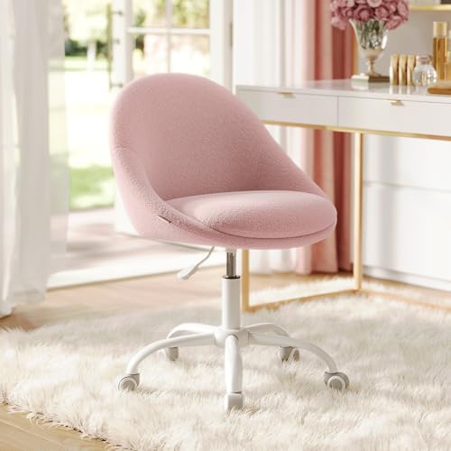 VASAGLE Vanity Chair, Adjustable Swivel with Back and Wheels by VASAGLEbySONGMICSHOME