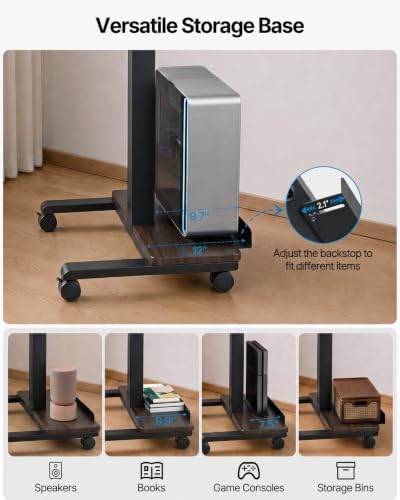 HUANUO 28" Mobile Standing Desk with Drawer and Charging Station - Image 6