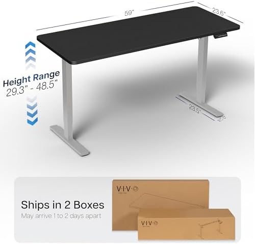 VIVO Black 60 x 24 in Standing Desk, DESK-KIT-1G6B - Image 3