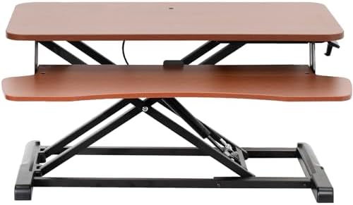 VIVO Dark Walnut 32 in Standing Desk Converter, DESK-V000KA by VIVO