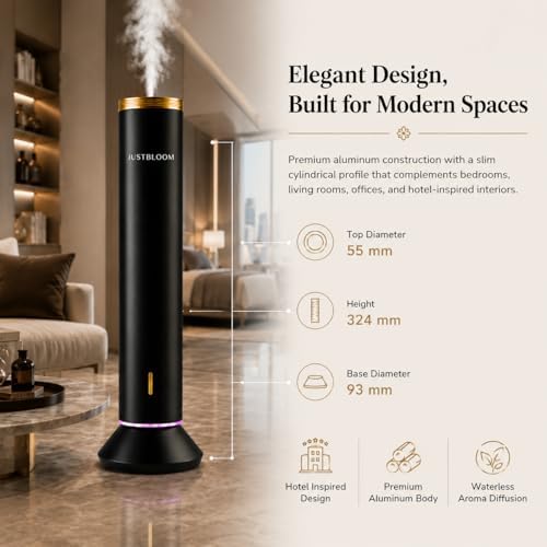 JUSTBLOOM Hotel Essential Oil Diffuser, Waterless Fragrance Diffuser (Glod Black) - Image 3