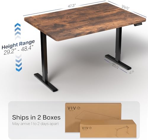 VIVO Rustic Vintage Brown 48 x 30 in Standing Desk, DESK-KIT-1B5N - Image 3
