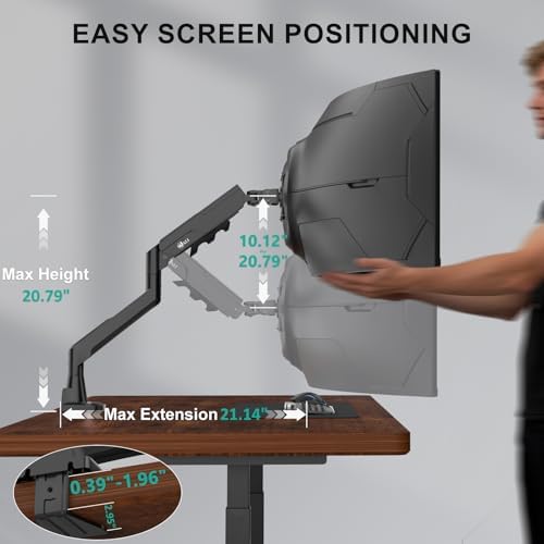 WALI Ultrawide Single Monitor Arm for 17-49 inch Curved Screen, up to 33lbs - Image 6