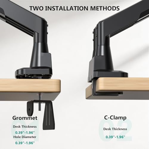 WALI Longer Dual Monitor Arm for 13-43 inch Curved Screens, 33 lbs per Arm - Image 7