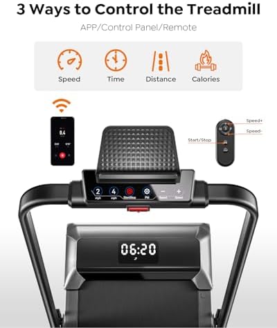 Acezoe Walking Pad Treadmill with Incline, 2 in 1 Foldable Treadmills for Home Small Office, 300lbs Portable Compact Under Desk Treadmill with App, Remote Control and LED Display - Image 4