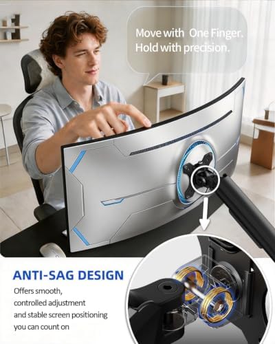 ErGear Heavy Duty Monitor Arm for 13-49″ Ultrawide Screens, 37.4 lbs Capacity, Full Motion Monitor Desk Mount, Rock-Solid Support, Dual C-Clamp & Grommet Mount, VESA 75x75/100x100mm - Image 4