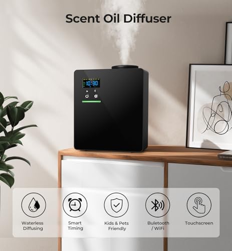 Waterless Essential Oil Diffuser 5000 Sq.Ft Coverage for Home Hotel Office, 200ml Cold Air Scent Machine for HVAC, Bluetooth App Control, Quiet No-Heat Aroma Diffuser - Image 2