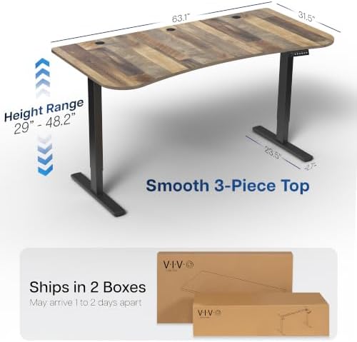 VIVO Reclaimed Wood 63 x 32 in Standing Desk, DESK-KIT-1B1P - Image 3