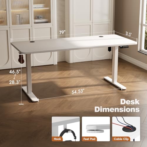 Monomi 79" Large Electric Standing Desk,Height Adjustable for Two-Person - Image 2