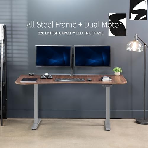 VIVO Dark Walnut 60 x 24 in Standing Desk, DESK-KIT-E2G1D - Image 6