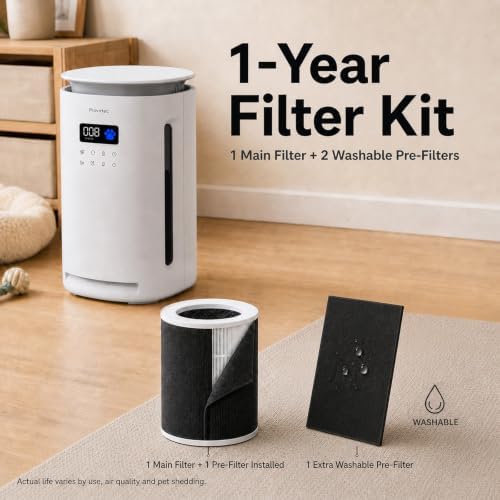 Provirtec Pet Air Purifier for Home with 2 Washable Pre-Filters, H13 HEPA - Image 4