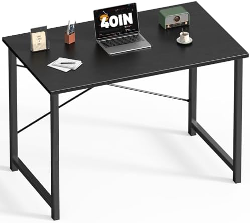 DUMOS 40 Inch Office Small Computer Desk Modern Simple Style Writing Study Work Table for Home Bedroom - Wood Black by DumosLifestyle