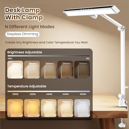 LIONVISON Desk Lamps for Home Office: Dimmable Eye-Caring LED Desk Light - Image 2