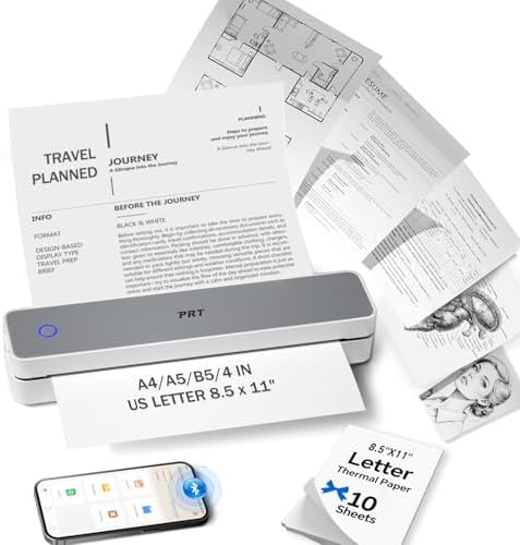 PRT Inkless Portable Printer for Travel, Wireless Thermal Printer, MT610 by PRT
