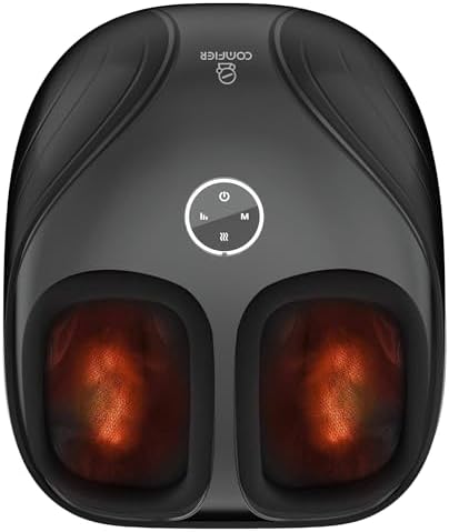 COMFIER Shiatsu Feet Massager Machine,Birthday Gifts for Men&Women,Foot Massager with Heat,Kneading Rolling Compression for Plantar Fasciitis,Neuropathy Fits up to Men Size 12, for Home Office Use by COMFIER