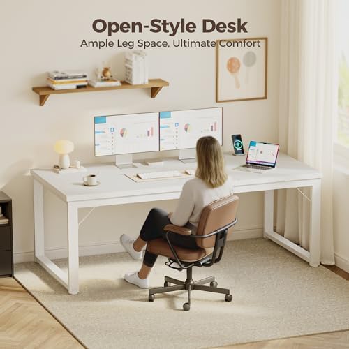 Mericonia 54 Inch Computer Desk with Power Outlets, 1.2" Thick Office Table - Image 6