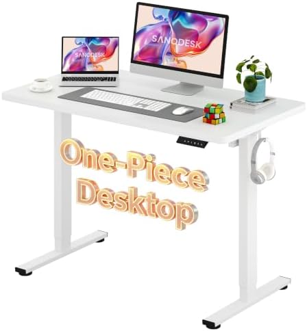SANODESK One-Piece Electric Height Adjustable Standing Desk 48''x 24'' by sanodesk