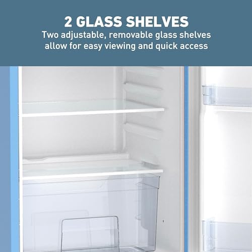 West Bend Mini Fridge for Bedroom, Office, Bar or College Dorm Room, Retro Compact Refrigerator features single door, glass shelves and adjustable temperature control, 3.0-Cu.Ft., Robin's Egg Blue - Image 6
