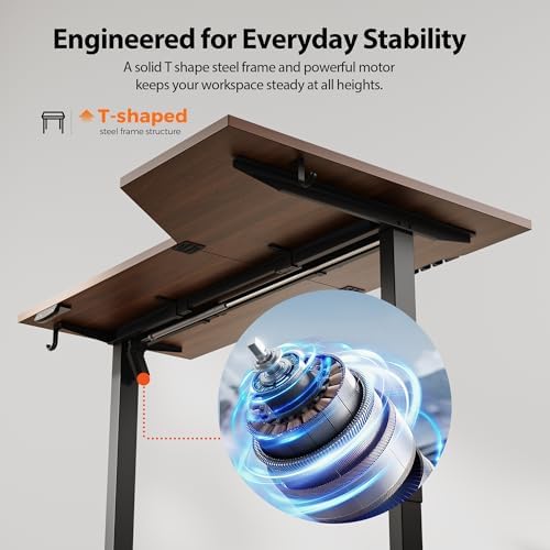Agilestic 63 x 35 Inch Corner L Shaped Electric Standing Desk, Dark Walnut - Image 5
