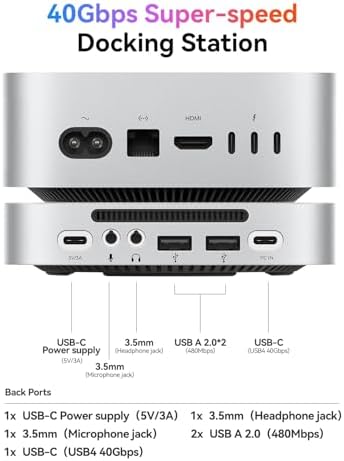 ORICO 40Gbps Laptop Docking Sation Stand for Mac mini M6, M5 Pro, M4/M4 Pro - Image 2